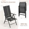 Costway 2 PCS Patio Folding Dining Chair with 7-Level Adjustable High Backrest for Garden Brown/Black